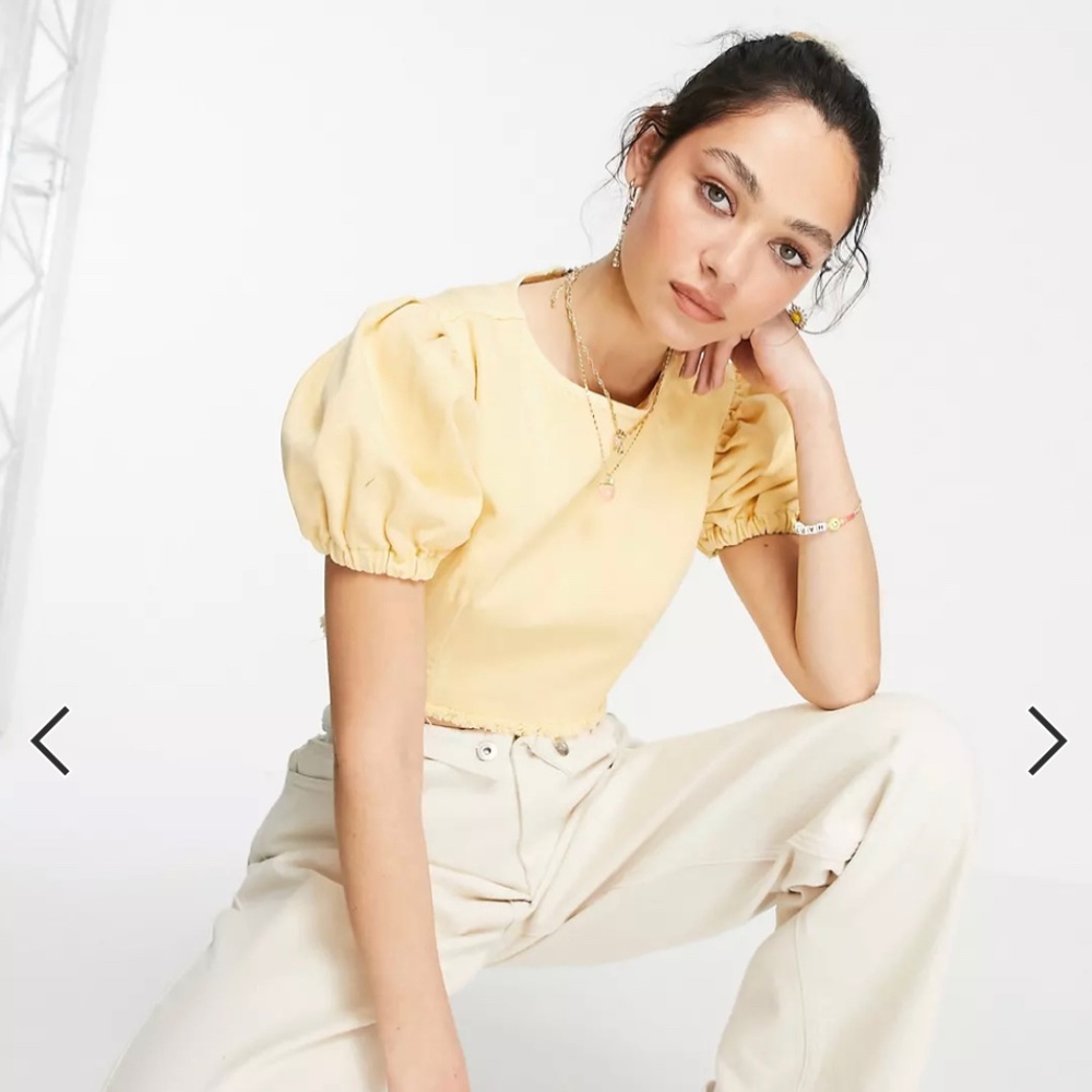 *ISO* (DO NOT BUY) Topshop denim crop top in Yellow